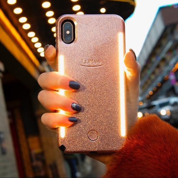 ✨ LUMEE Duo Rose Gold Glitter iPhone XS Max - Picture 3 of 12